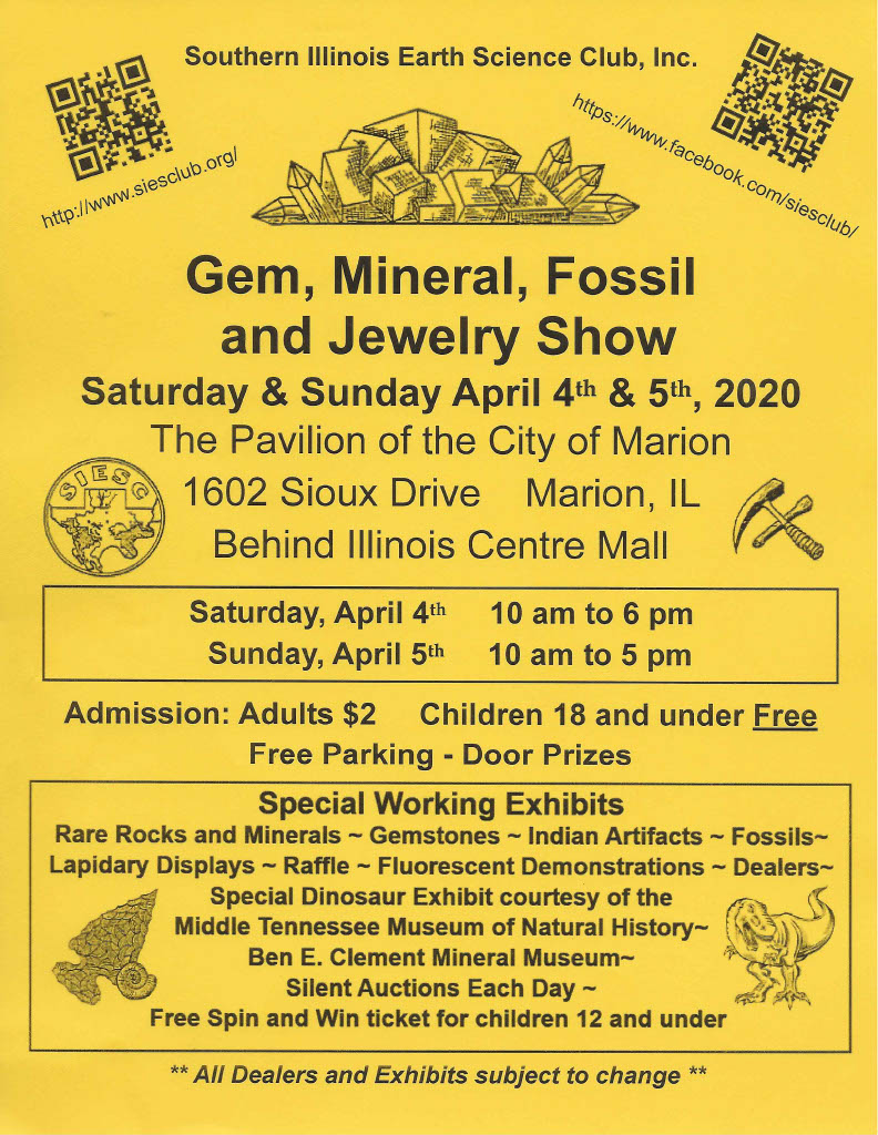 CANCELLED Gem & Mineral Show Sunday, April 5, 2020 The Pavilion